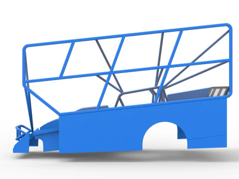 Shell of Northeast Dirt Modified stock car with side wing Scale 1 to 25 3D Print Model