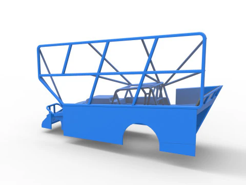 Shell of Northeast Dirt Modified stock car with side wing Scale 1 to 25 3D Print Model