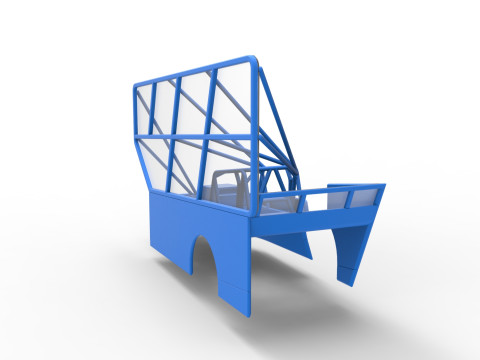 Shell of Northeast Dirt Modified stock car with side wing Scale 1 to 25 3D 프린트 모델
