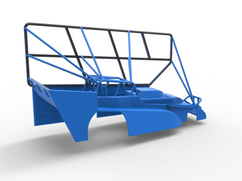 Shell of Northeast Dirt Modified stock car with side wing Scale 1 to 25 3D 프린트 모델