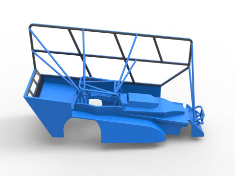 Shell of Northeast Dirt Modified stock car with side wing Scale 1 to 25 3D 프린트 모델