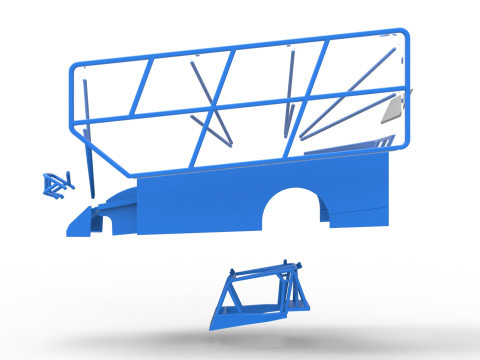Shell of Northeast Dirt Modified stock car with side wing Scale 1 to 25 3D 프린트 모델