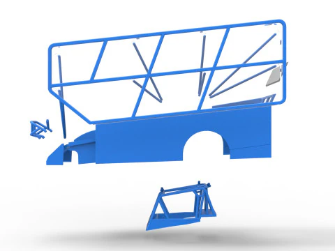 Shell of Northeast Dirt Modified stock car with side wing Scale 1 to 25 3D Print Model