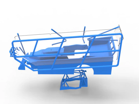 Shell of Northeast Dirt Modified stock car with side wing Scale 1 to 25 3D Print Model