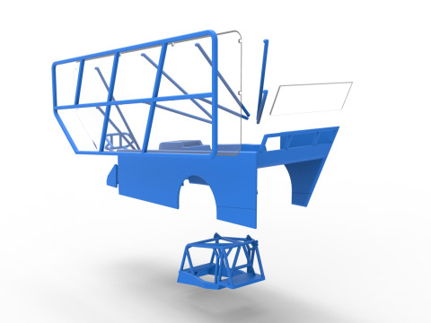 Shell of Northeast Dirt Modified stock car with side wing Scale 1 to 25 3D 프린트 모델