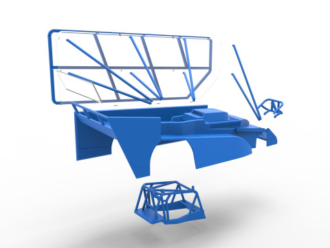 Shell of Northeast Dirt Modified stock car with side wing Scale 1 to 25 3D 프린트 모델