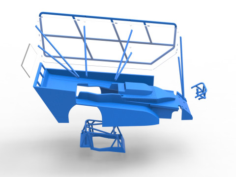 Shell of Northeast Dirt Modified stock car with side wing Scale 1 to 25 3D 프린트 모델