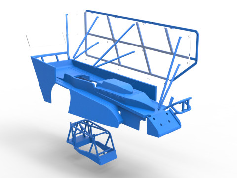 Shell of Northeast Dirt Modified stock car with side wing Scale 1 to 25 3D 프린트 모델