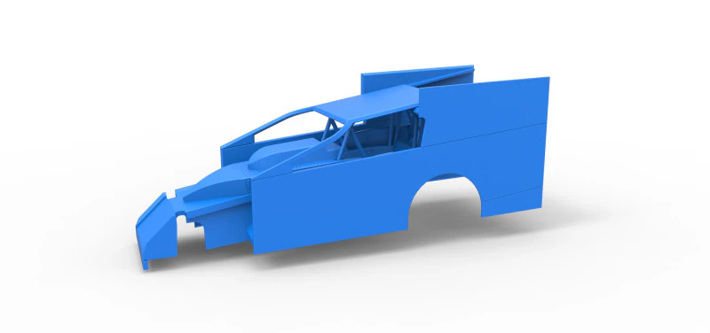 Shell of Northeast Outlaw Dirt Modified stock car V1 Scale 1 to 25 3D Print Model .c4d .max .obj .3ds .fbx .stl .blend 