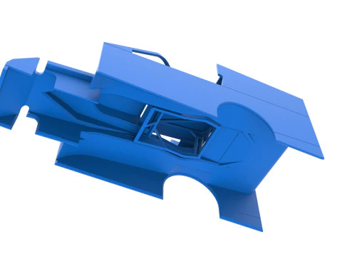 Shell of Northeast Outlaw Dirt Modified stock car V1 Scale 1 to 25 3D Print Model