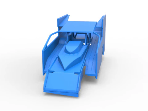 Shell of Northeast Outlaw Dirt Modified stock car V1 Scale 1 to 25 3D Print Model