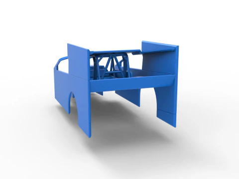 Shell of Northeast Outlaw Dirt Modified stock car V1 Scale 1 to 25 3D Print Model