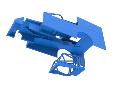 Shell of Northeast Outlaw Dirt Modified stock car V1 Scale 1 to 25 3D Print Model