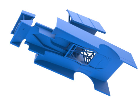 Shell of Northeast Outlaw Dirt Modified stock car V2 Scale 1 to 25 3D Print Model