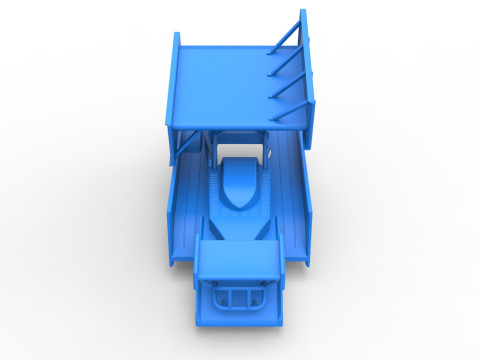 Shell of Northeast Outlaw Dirt Modified stock car V2 Scale 1 to 25 3D Print Model
