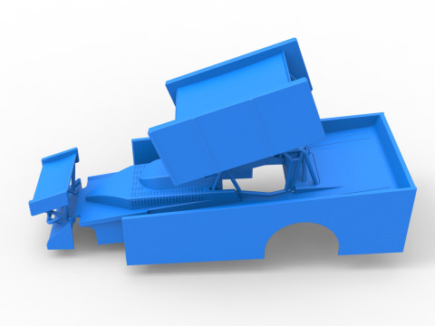 Shell of Northeast Outlaw Dirt Modified stock car V2 Scale 1 to 25 3D Print Model