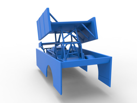 Shell of Northeast Outlaw Dirt Modified stock car V2 Scale 1 to 25 3D Print Model