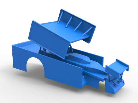 Shell of Northeast Outlaw Dirt Modified stock car V2 Scale 1 to 25 3D Print Model