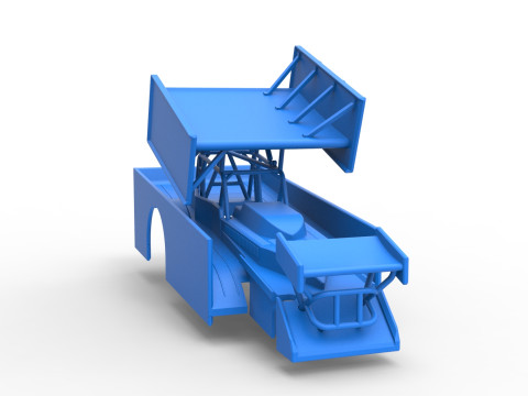 Shell of Northeast Outlaw Dirt Modified stock car V2 Scale 1 to 25 3D Print Model
