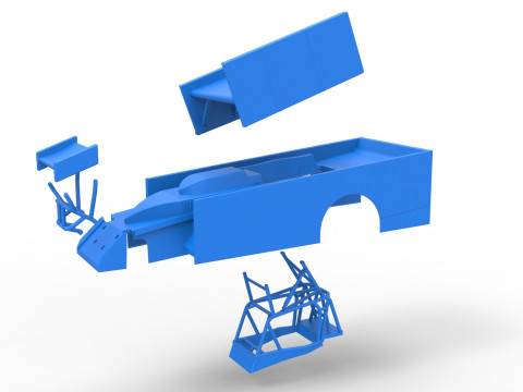 Shell of Northeast Outlaw Dirt Modified stock car V2 Scale 1 to 25 3D Print Model