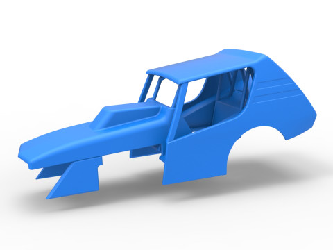 Shell of Vintage Northeast Dirt Modified stock car Scale 1 to 25 3D Print Model