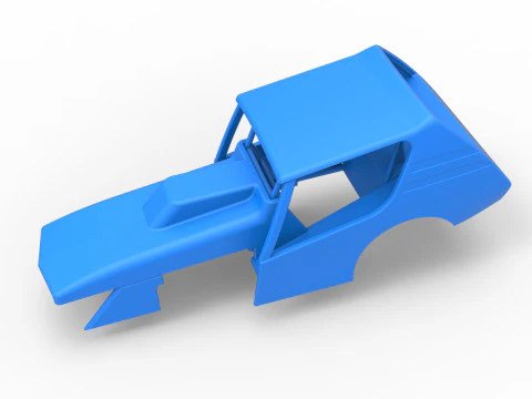 Shell of Vintage Northeast Dirt Modified stock car Scale 1 to 25 3D Print Model