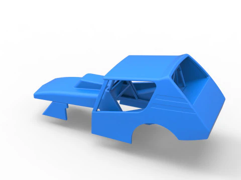 Shell of Vintage Northeast Dirt Modified stock car Scale 1 to 25 3D Print Model