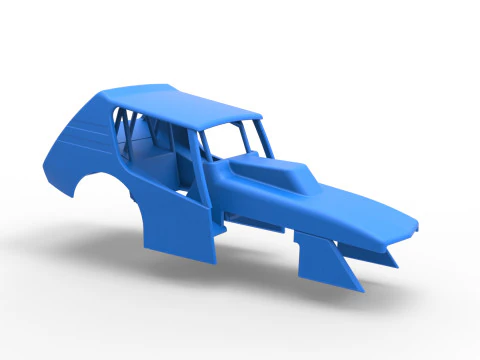 Shell of Vintage Northeast Dirt Modified stock car Scale 1 to 25 3D Print Model