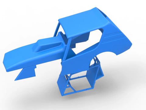 Shell of Vintage Northeast Dirt Modified stock car Scale 1 to 25 3D Print Model