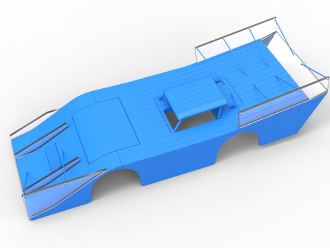 Shell of Vintage Outlaw dirt late model race car Scale 1 to 25 3D Print Model