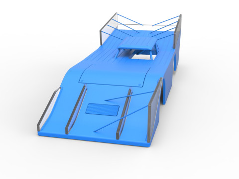 Shell of Vintage Outlaw dirt late model race car Scale 1 to 25 3D Print Model