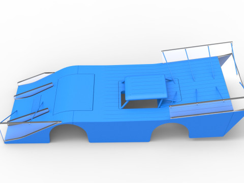 Shell of Vintage Outlaw dirt late model race car Scale 1 to 25 3D Print Model