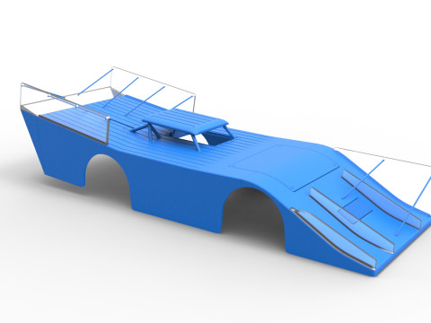 Shell of Vintage Outlaw dirt late model race car Scale 1 to 25 3D Print Model