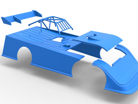 Shell of Super Dirt Late model Version 2 Scale 1 to 25 3D Print Model