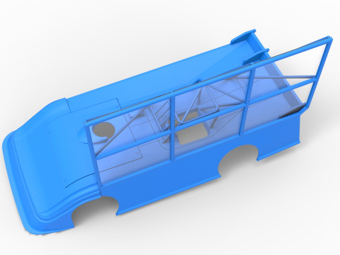Shell of Super Dirt Late model with side wing Scale 1 to 25 Modello di stampa 3D
