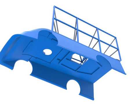 Shell of Super Dirt Late model with side wing Scale 1 to 25 3D Print Model