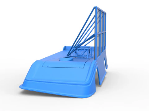 Shell of Super Dirt Late model with side wing Scale 1 to 25 3D Print Model