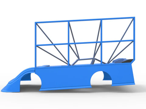 Shell of Super Dirt Late model with side wing Scale 1 to 25 3D Print Model