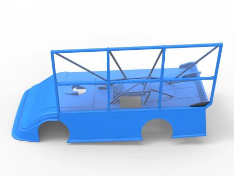 Shell of Super Dirt Late model with side wing Scale 1 to 25 3D Print Model