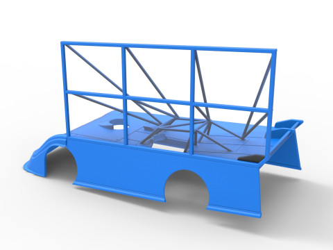 Shell of Super Dirt Late model with side wing Scale 1 to 25 Modello di stampa 3D