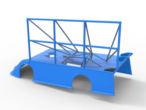 Shell of Super Dirt Late model with side wing Scale 1 to 25 3D Print Model