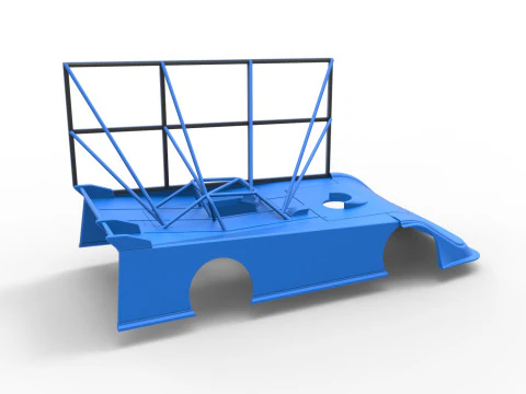 Shell of Super Dirt Late model with side wing Scale 1 to 25 3D Print Model