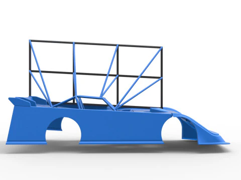 Shell of Super Dirt Late model with side wing Scale 1 to 25 3D Print Model