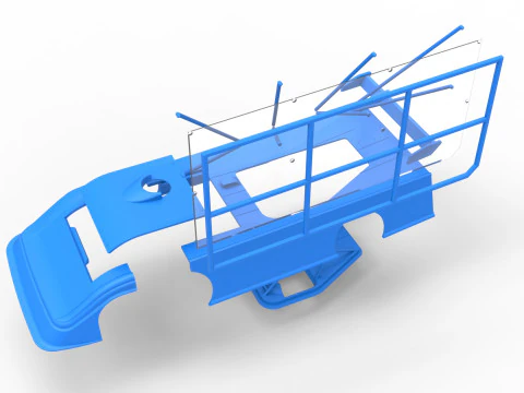 Shell of Super Dirt Late model with side wing Scale 1 to 25 3D Print Model