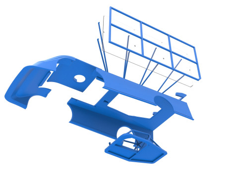Shell of Super Dirt Late model with side wing Scale 1 to 25 Modello di stampa 3D