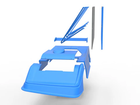 Shell of Super Dirt Late model with side wing Scale 1 to 25 3D Print Model