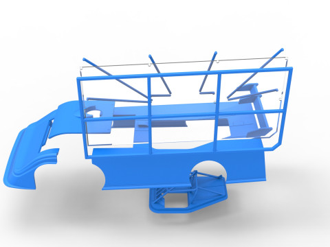 Shell of Super Dirt Late model with side wing Scale 1 to 25 Modello di stampa 3D