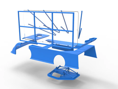 Shell of Super Dirt Late model with side wing Scale 1 to 25 3D Print Model