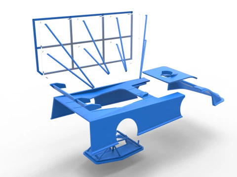 Shell of Super Dirt Late model with side wing Scale 1 to 25 3D Print Model