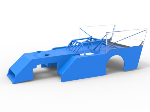 Shell of Outlaw Figure 8 Modified stock car Scale 1 to 25 3D-Druckmodell